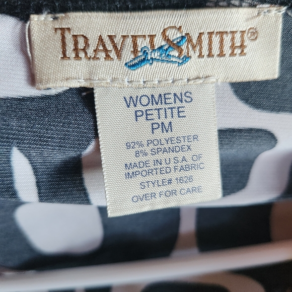 TRAVEL SMITH Women's Knit Geometric Print Dress Size Medium Petite - Picture 7 of 7